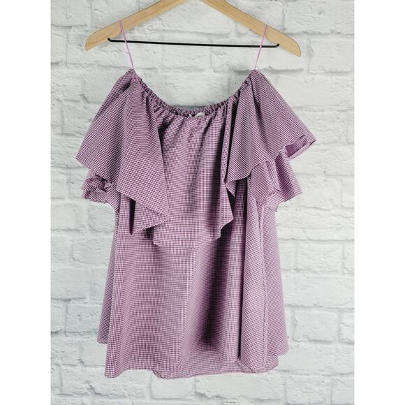 NWT MLM Label Off Shoulder Gingham Top - Small - Picture 8 of 11